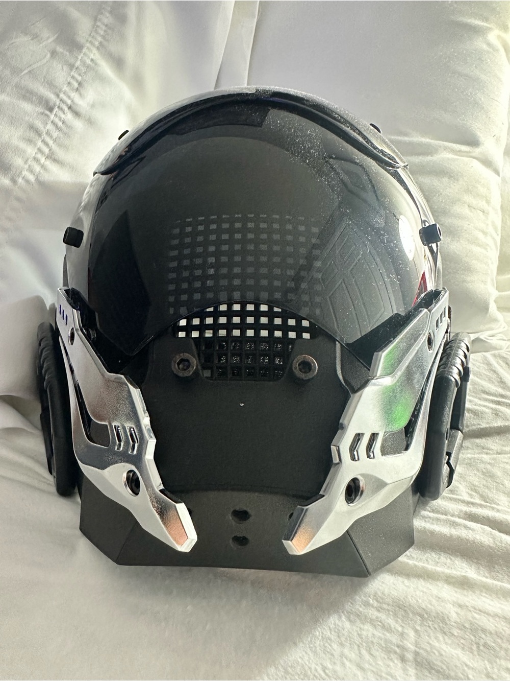 Black and Silver Halloween Mask Futuristic Design